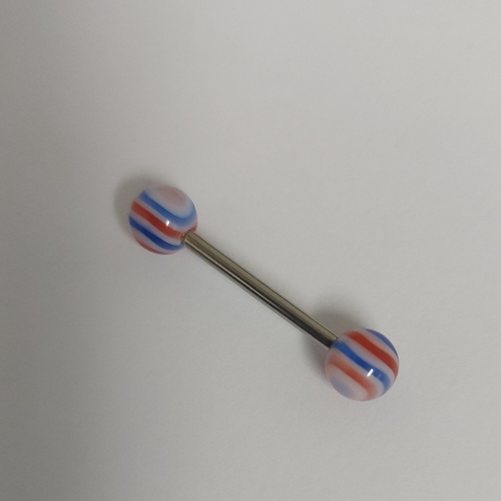Striped Barbell Piercing